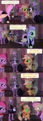 Size: 1920x5400 | Tagged: safe, artist:red4567, derpibooru import, applejack, fluttershy, pinkie pie, spike, twilight sparkle, bat pony, dragon, original species, pony, timber pony, timber wolf, 3d, angry, bat ponified, bleh, comic, female, flutterbat, glasses, greed spike, hotel transylvania, invisible mare, male, pinkie bot, race swap, source filmmaker, species swap, timber wolfified, timberjack