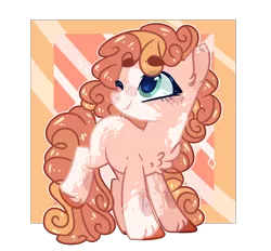 Size: 1420x1320 | Tagged: safe, artist:jxst-alexa, derpibooru import, oc, earth pony, pony, female, magical lesbian spawn, mare, offspring, one eye closed, parent:applejack, parent:pinkie pie, parents:applepie, solo, wink