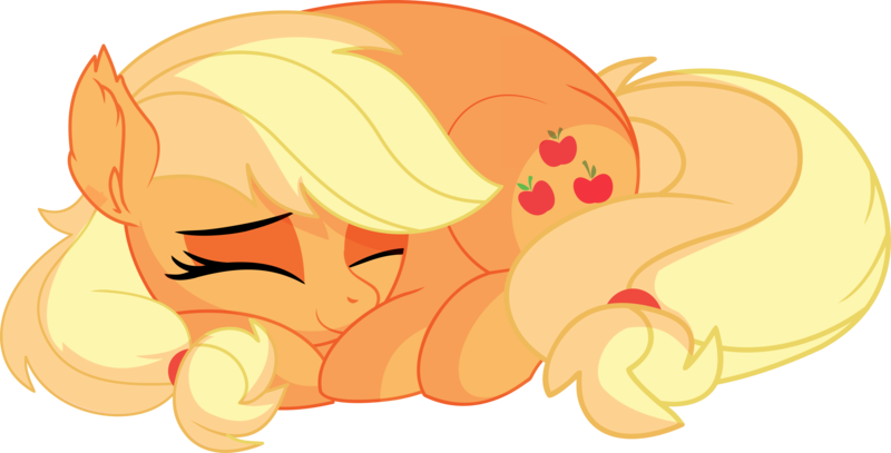 Size: 8681x4418 | Tagged: safe, artist:aureai-sketches, artist:cyanlightning, derpibooru import, applejack, earth pony, pony, .svg available, absurd resolution, cute, ear fluff, eyes closed, female, jackabetes, lying down, mare, missing accessory, prone, simple background, sleeping, smiling, solo, transparent background, vector