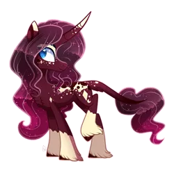 Size: 2887x2875 | Tagged: safe, artist:sugaryicecreammlp, derpibooru import, oc, oc:magical eclipse, pony, unicorn, chest fluff, curved horn, female, horn, mare, offspring, parent:princess luna, parent:sunburst, parents:lunaburst, raised leg, simple background, solo, transparent background