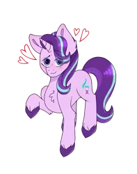 Size: 842x1066 | Tagged: safe, artist:thedefinitionofsad, derpibooru import, starlight glimmer, pony, unicorn, blushing, chest fluff, colored hooves, cute, ear fluff, eye clipping through hair, eyebrows visible through hair, glimmerbetes, heart, heart eyes, leg fluff, solo, unshorn fetlocks, wingding eyes
