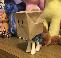 Size: 2048x1948 | Tagged: an effort was made, applejack, artist:gtx, bon bon, capper dapperpaws, derpibooru import, fizzlepop berrytwist, fluttershy, funko, grubber, i think that's not the paper bag pony, my little pony: the movie, oc, oc:paper bag, paper bag, pinkie pie, plushie, princess cadance, princess luna, safe, storm king, sweetie drops, tempest shadow, toy