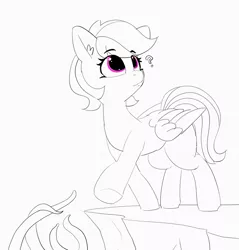 Size: 1280x1337 | Tagged: suggestive, artist:pabbley, derpibooru import, rainbow dash, pegasus, pony, 30 minute art challenge, ear fluff, female, i've seen enough hentai to know where this is going, image, mare, monochrome, partial color, png, question mark, raised leg, solo, squidward the truck's coming, tentacle pit, tentacles, unaware, walking