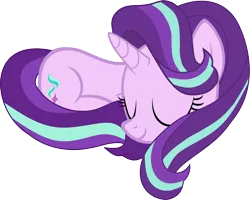Size: 1092x873 | Tagged: safe, artist:uigsyvigvusy, artist:zacatron94, derpibooru import, starlight glimmer, pony, unicorn, behaving like a cat, curled up, cute, eyes closed, female, glimmerbetes, mare, simple background, sleeping, solo, trace, transparent background, vector