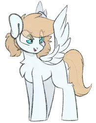 Size: 2146x2738 | Tagged: safe, artist:spoopygander, derpibooru import, oc, oc:cold blight, unofficial characters only, pegasus, pony, blushing, chest fluff, cute, eye clipping through hair, female, happy, leg fluff, mare, open mouth, simple background, solo, spread wings, transparent background, wings