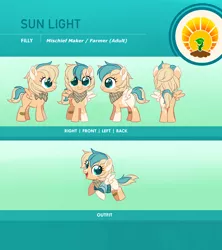 Size: 2500x2811 | Tagged: safe, artist:centchi, derpibooru import, oc, oc:sun light, pegasus, pony, female, filly, reference sheet, solo