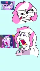 Size: 400x712 | Tagged: safe, artist:h0mi3, derpibooru import, screencap, oc, oc:snowlight, equestria girls, equestria girls (movie), feeling pinkie keen, clenched teeth, equestria girls-ified, like mother like daughter, mouth hold, offspring, open mouth, parent:double diamond, parent:twilight sparkle, parents:diamondlight, pen, screencap reference