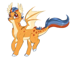 Size: 800x645 | Tagged: safe, artist:vindhov, derpibooru import, oc, unofficial characters only, dracony, dragon, hybrid, pony, crack ship offspring, glasses, interspecies offspring, offspring, parent:princess ember, parent:sunburst, pince-nez, simple background, solo, transparent background, wings