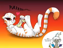 Size: 1600x1200 | Tagged: adorascotch, aftermath, all the mares tease butterscotch, animal, artist:banebuster, backfire, backfired, big cat, blushing, bunnified, bunnyshy, butterbreaker, butterscotch, caption, cat, catified, cute, daybreaker, derpibooru import, diabreaker, discord, discordia, draconequus, dumbfounded, envy, eris, fail, fear, female, flutterbreaker, fluttershy, gradient background, half r63 shipping, heart, jealous, lesbian, love, love triangle, male, nervous, on back, petting, purring, rabbit, revenge, rolling, rule 63, rule63betes, safe, shipping, simple background, smiling, species swap, straight, sweat, that could have gone better, this will end in cuddles, tiger, tigress, unexpected, unexpected transformation, welp, worried