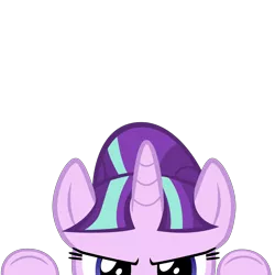 Size: 10000x10000 | Tagged: safe, artist:mrkat7214, derpibooru import, part of a set, starlight glimmer, pony, unicorn, absurd resolution, cute, evil, frown, glimmerbetes, peekaboo, peeking, s5 starlight, simple background, solo, soon, this will end in communism, transparent background, vector