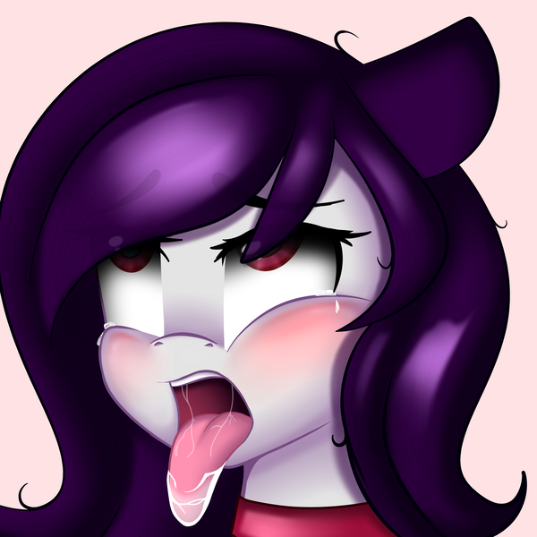 Size: 2500x2500 | Tagged: suggestive, artist:xcinnamon-twistx, derpibooru import, oc, oc:cinnamon twist, pony, ahegao, blushing, collar, drool, looking up, open mouth, teary eyes, tongue out