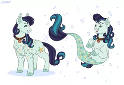 Size: 1280x880 | Tagged: dead source, safe, artist:hateful-minds, derpibooru import, coloratura, earth pony, pony, seapony (g4), bubble, dual persona, duality, feathery, fluffy, headcanon in the description, jewelry, necklace, seaponified, seapony coloratura, simple background, solo, species swap, white background