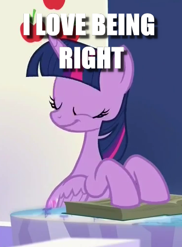 Size: 374x508 | Tagged: safe, derpibooru import, edit, edited screencap, screencap, twilight sparkle, twilight sparkle (alicorn), alicorn, pony, the hooffields and mccolts, book, caption, cropped, cutie map, eyes closed, friendship throne, image macro, meme, smug, smuglight sparkle, solo, text