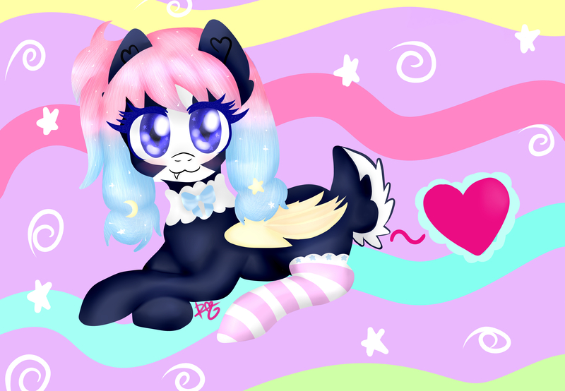 Size: 6500x4500 | Tagged: safe, artist:sweethearts11, derpibooru import, oc, bat pony, pony, absurd resolution, clothes, colored wings, deer tail, female, mare, prone, socks, solo, striped socks, wings