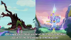 Size: 1280x720 | Tagged: alicorn, artist:mylittlenanaki, castle sweet castle, derpibooru import, edit, edited screencap, golden oaks library, heartwarming, mister rogers, positive ponies, quote, safe, screencap, spike, truth, twilight's castle, twilight sparkle, twilight sparkle (alicorn)