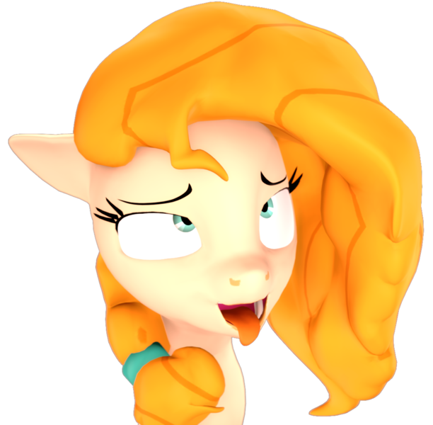 Size: 2044x2003 | Tagged: suggestive, artist:flushthebatsanta, derpibooru import, pear butter, earth pony, pony, 3d, ahegao, bust, female, floppy ears, mare, open mouth, source filmmaker, tongue out