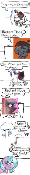 Size: 500x2900 | Tagged: artist:bluntwhiskey, artist:chongothedrawfriend, artist:drawponies, artist:spainfischer, artist:twisted-sketch, comic, cropped porn, crying, derpibooru import, edit, idw, implied hopebra, meme, oc, oc:brimstone, radiant hope, shining armor, suggestive