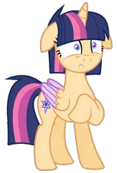 Size: 578x848 | Tagged: safe, artist:cindydreamlight, derpibooru import, oc, oc:silver star, alicorn, pony, female, floppy ears, mare, offspring, parent:flash sentry, parent:twilight sparkle, parents:flashlight, raised hoof, shrunken pupils, simple background, solo, transparent background, two toned wings, wings