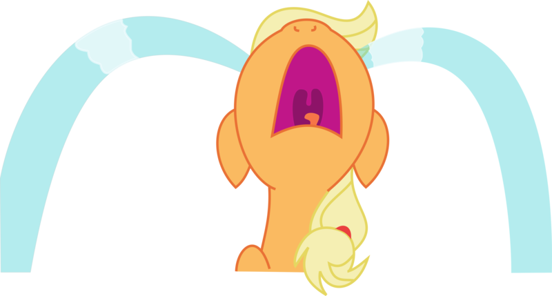 Size: 5000x2682 | Tagged: safe, artist:michaelsety, derpibooru import, applejack, earth pony, pony, crying, female, floppy ears, mare, nose in the air, ocular gushers, open mouth, sad, simple background, solo, transparent background, uvula, vector