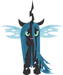 Size: 6132x7355 | Tagged: safe, artist:yenshin, derpibooru import, queen chrysalis, changeling, changeling queen, pony, a canterlot wedding, female, flying, looking at you, open mouth, simple background, solo, transparent background, vector, wings