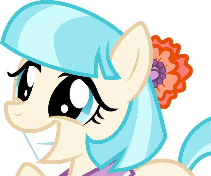 Size: 5466x4560 | Tagged: safe, artist:itv-canterlot, derpibooru import, coco pommel, pony, made in manehattan, .svg available, cocobetes, cute, flower, flower in hair, happy, simple background, smiling, solo, transparent background, vector