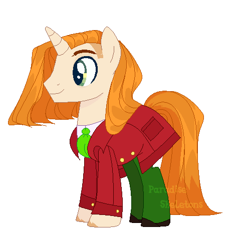 Size: 483x463 | Tagged: safe, artist:paradiseskeletons, derpibooru import, pony, unicorn, clothes, crossover, elliot, stardew valley