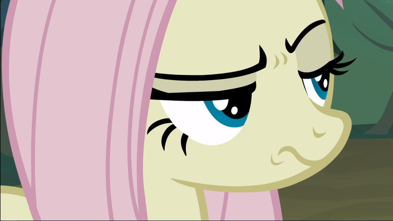 Size: 1667x939 | Tagged: safe, derpibooru import, screencap, mean fluttershy, pegasus, pony, the mean 6, clone, close-up, female, lidded eyes, mare, raised eyebrow, solo