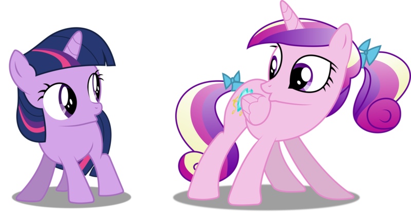 Size: 1241x644 | Tagged: safe, artist:awesomeluna, derpibooru import, princess cadance, twilight sparkle, pony, unicorn, a canterlot wedding, and do a little shake, butt, butt shake, clap your hooves, female, filly, filly twilight sparkle, ladybugs-awake, mare, plot, simple background, sunshine sunshine, teen princess cadance, transparent background, unicorn twilight, vector, younger