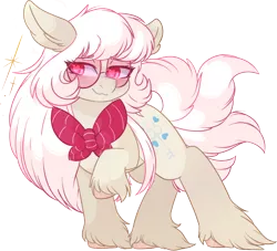 Size: 3298x2988 | Tagged: safe, artist:drawtheuniverse, derpibooru import, oc, oc:nemo von silver, unofficial characters only, earth pony, pony, bow, glasses, unshorn fetlocks