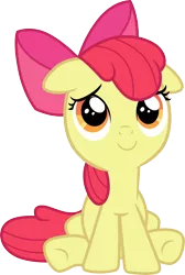 Size: 3000x4456 | Tagged: safe, artist:cloudyglow, derpibooru import, apple bloom, pony, .ai available, female, filly, simple background, sitting, smiling, solo, transparent background, underhoof, vector