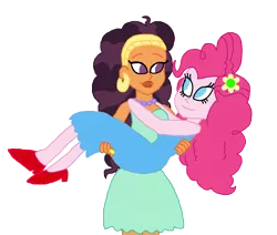 Size: 2818x2388 | Tagged: safe, artist:bigpurplemuppet99, derpibooru import, pinkie pie, saffron masala, equestria girls, carrying, equestria girls-ified, female, lesbian, saffronpie, shipping