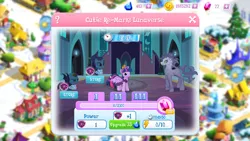 Size: 1280x720 | Tagged: safe, derpibooru import, rainbow dash, rarity, twilight sparkle, twilight sparkle (alicorn), alicorn, pegasus, pony, unicorn, the cutie re-mark, alternate timeline, crown, gameloft, gem, jewelry, night guard dash, night maid rarity, nightmare (entity), nightmare takeover timeline, ponyville, regalia