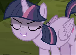 Size: 1305x938 | Tagged: safe, derpibooru import, screencap, mean twilight sparkle, alicorn, pony, the mean 6, clone, cropped, evil grin, eyes closed, grin, sinister, smiling, solo