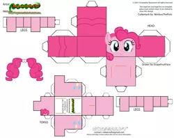 Size: 2979x2354 | Tagged: safe, artist:grapefruitface1, derpibooru import, part of a set, pinkie pie, pony, arts and crafts, craft, cubeecraft, papercraft, printable, solo