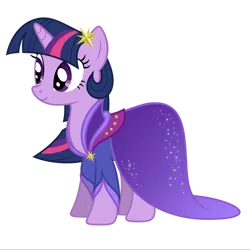 Size: 894x894 | Tagged: safe, artist:sirhcx, derpibooru import, twilight sparkle, pony, unicorn, journey of the spark, beautiful, clothes, dress, female, mare, simple background, smiling, solo, stars, transparent background, unicorn twilight, vector