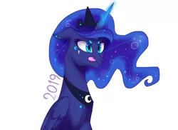 Size: 4096x2979 | Tagged: safe, artist:pinweena30, derpibooru import, princess luna, pony, gamer luna, 2019, game, playing, solo