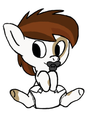 Size: 294x371 | Tagged: safe, artist:babnator, derpibooru import, pipsqueak, pony, colt, cute, diaper, diaper fetish, fetish, foal, male, pacifier, squeakabetes