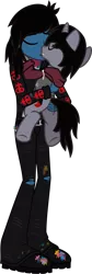 Size: 968x2886 | Tagged: suggestive, artist:lightningbolt, derpibooru import, ponified, ponified:kellin quinn, ponified:oliver sykes, human, pony, unicorn, equestria girls, .svg available, belt, boots, bring me the horizon, butt touch, clothes, disguise, disguised siren, drool, drop dead clothing, equestria girls ponified, equestria girls-ified, eyes closed, fangs, french kiss, gay, hair over one eye, hand on butt, holding a pony, hoodie, horn, human on pony action, interspecies, jeans, jewelry, kissing, lip piercing, male, necklace, paint stains, paintbrush, pants, piercing, ripped jeans, shipping, shirt, shoes, simple background, size difference, sleeping with sirens, slit eyes, sloppy kissing, stallion, svg, tattoo, transparent background, undershirt, vector
