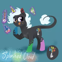 Size: 1000x1000 | Tagged: safe, artist:angexci, derpibooru import, oc, oc:splashed cloud, unofficial characters only, pony, unicorn, reference sheet, solo