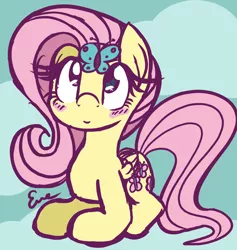 Size: 3796x4000 | Tagged: safe, artist:skeolan, derpibooru import, fluttershy, butterfly, pegasus, pony, blushing, cute, female, high res, mare, prone, shyabetes, sitting, solo