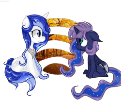 Size: 6000x5000 | Tagged: safe, artist:applerougi, derpibooru import, oc, oc:princess silverlay, oc:shaddy, unofficial characters only, alicorn, pony, absurd resolution, alicorn oc, duo, female, folded wings, horn, looking at each other, mare, profile, siblings, simple background, sisters, sitting, transparent background, wings