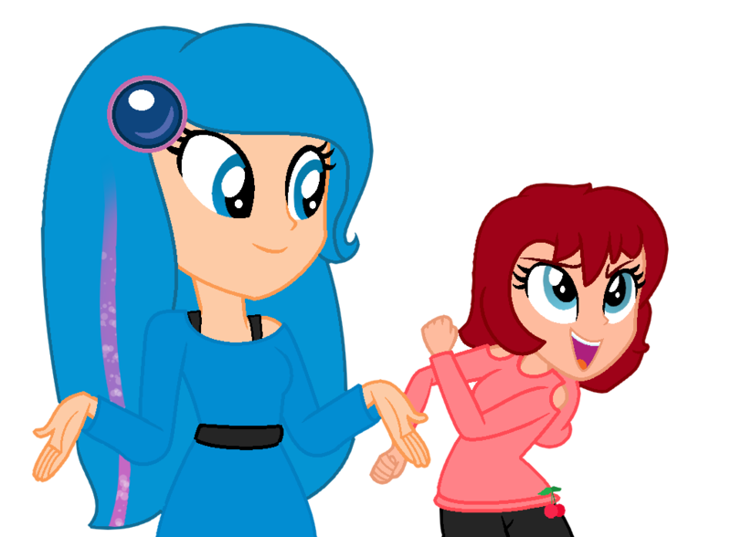 Size: 1018x748 | Tagged: safe, artist:emmakkkkk, artist:yaya54320, derpibooru import, oc, oc:cherry cheesecake, equestria girls, barely eqg related, base used, blueberry muffin (strawberry shortcake), clothes, crossover, equestria girls style, equestria girls-ified, strawberry shortcake