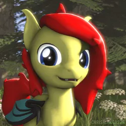 Size: 1000x1000 | Tagged: safe, artist:christian69229, derpibooru import, oc, oc:gamershy yellowstar, unofficial characters only, bat pony, pony, 3d, bat pony oc, bat wings, bust, looking at you, male, portrait, solo, source filmmaker, stallion, wings