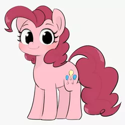 Size: 1023x1029 | Tagged: safe, artist:manachaaaaaaaa, derpibooru import, pinkie pie, earth pony, pony, blushing, cute, diapinkes, female, looking at you, mare, simple background, smiling, solo, white background