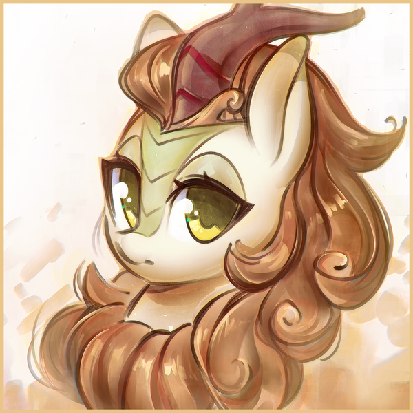 Size: 1200x1200 | Tagged: artist:mirroredsea, autumn blaze, awwtumn blaze, bust, cute, derpibooru import, female, head only, kirin, lidded eyes, looking at you, portrait, safe, solo, sounds of silence