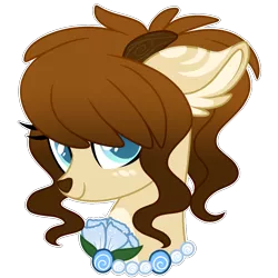 Size: 1000x1000 | Tagged: artist:crystal-tranquility, bust, deer, deer pony, derpibooru import, female, oc, oc:tulip, original species, pond pony, portrait, safe, simple background, solo, transparent background