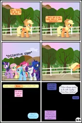 Size: 3255x4838 | Tagged: suggestive, artist:gutovi, derpibooru import, applejack, fluttershy, pinkie pie, princess luna, rainbow dash, rarity, twilight sparkle, twilight sparkle (alicorn), alicorn, earth pony, pegasus, pony, unicorn, comic:why me!?, alternate ending, applejack gets all the mares, april fools, april fools 2019, april fools joke, censored, censorship, comic, harem, implied sex, link in description, mane six, polyamory, polygamy, show accurate, sun, sunrise, sweet apple acres