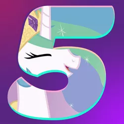 Size: 800x800 | Tagged: safe, derpibooru import, official, princess celestia, pony, season 9, spoiler:s09, 5, countdown, discovery family, hype, season 9 countdown