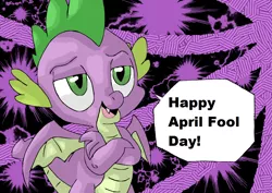 Size: 1270x900 | Tagged: april fools, artist:mojo1985, derpibooru import, dragon, safe, spike