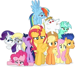 Size: 10521x9464 | Tagged: safe, artist:suramii, derpibooru import, applejack, bulk biceps, derpy hooves, flash sentry, fluttershy, lyra heartstrings, pinkie pie, rainbow dash, rarity, sci-twi, sunset shimmer, twilight sparkle, ponified, pegasus, pony, unicorn, equestria girls, equestria girls series, spring breakdown, spoiler:eqg series (season 2), absurd resolution, equestria girls ponified, female, humane five, humane seven, humane six, it happened, male, mare, simple background, stallion, transparent background, unicorn sci-twi, vector